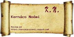 Kernács Noémi névjegykártya